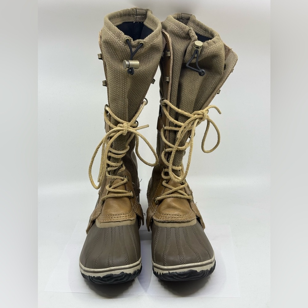 Sorel Carley conquest knee high winter/ rain boots tan size 8.5 - Picture 4 of 9